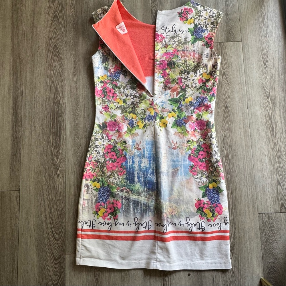 Floral Graphic Summer Dress with Italy Print Size US M-L Euro: XL - Picture 9 of 15